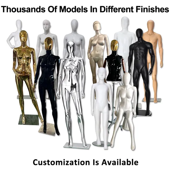 High Grade Plus Size Half Body Mannequin in Matt/Glossy Black/White with Wooden Arms and Wrap Cloth Head Made of PP/PE/ABS/Fiberglass for Female Clothes Display