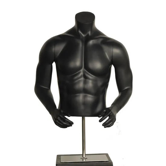 Lifelike Muscle Male Mannequin Half Body Hands at The Back for Sale 