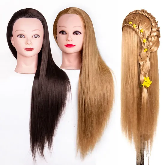 Real Hair Professional Hairdressing Salon Practice Training Doll Mannequin Head 