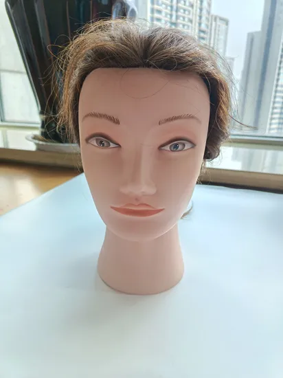 Realistic 100% Human Hair Mannequin Head for Hair Training 