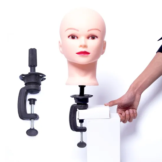 Mannequin Head Stand Cosmetology Standard Holding Clamp Stands Manicure Practice Hand Holder Adjustable Rotary Table C