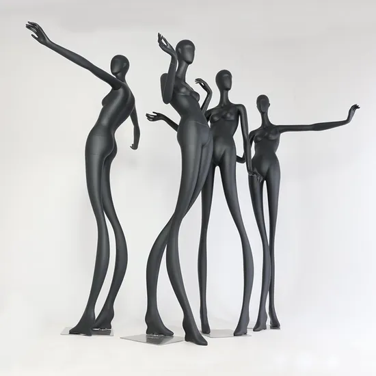 Clothing Store Art Decoration Long Hands Feet Tall Female Mannequins Torso Golden Black Clothes Display 