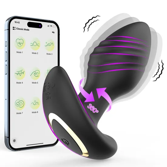 Hot Sell 2 in 1 Thrusting Dildo Vibrator Anal Sex Toys Male Prostate Massager Woman Butt Plug Vibrator 