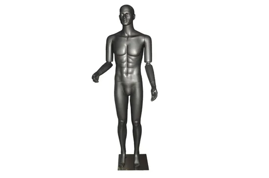 Wholesale Fiberglass Abstract Gray Matte Male Mannequin with Adjustable Hands 