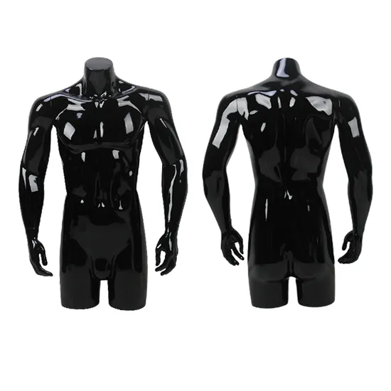 High Quality Fiberglass Half Body Headless Mannequin Muscle Male Torso with Arms 