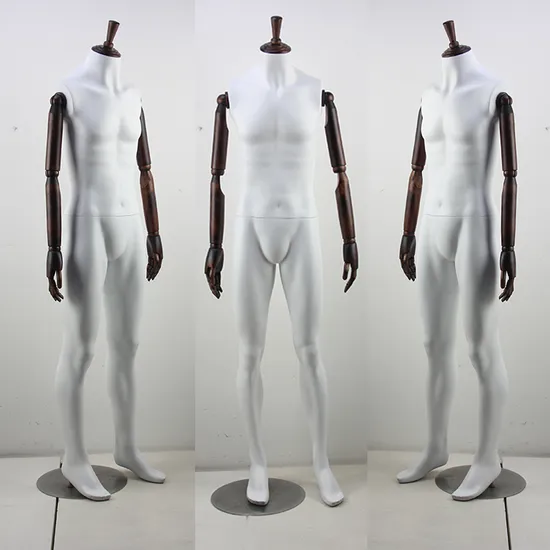 Fashion Headless Standing Male Mannequin Wood Hand Mannequin 